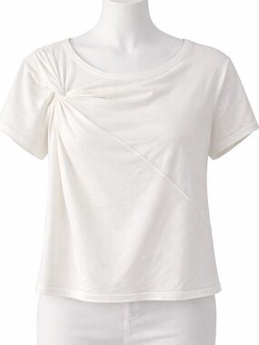 NWT Divided Women’s White Short Sleeve Tee with Shoulder Knot